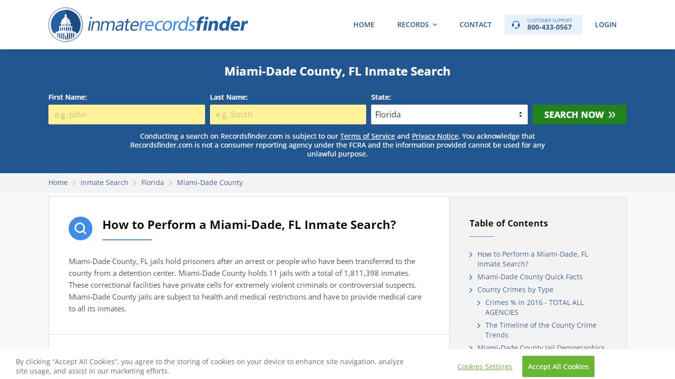 Miami-Dade Inmate Search & Jail Records Online - RecordsFinder